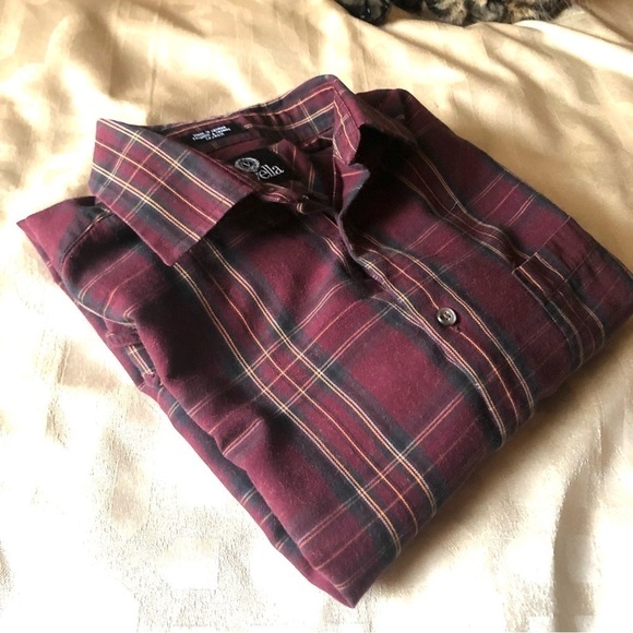 VINTAGE Viyella Cotton & Wool Blend Button Down Check Plaid Shirt Size M - Picture 6 of 7
